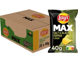 Lay's Max Salt & Black Pepper - Ribbel Chips - 20 x 40 gram