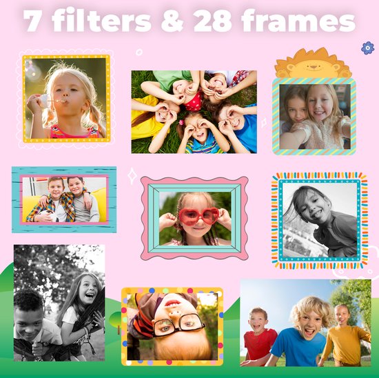 Denver Kindercamera Full HD met Printer - Selfie Camera - 48MP - Digitale Camera Kinderen - Foto en Video - Spelletjes - KPC1370 - Roze