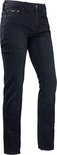 Donkerblauwe stretch jeans met vijf zakken.