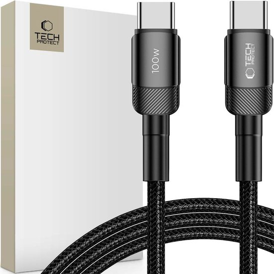 TECH-PROTECT - ULTRABOOST - EVO TYPE-C KABEL PD100W/5A 200CM ZWART | bol