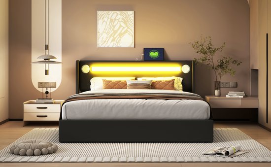 Tweepersoonsbed Met Opbergruimte 160x200