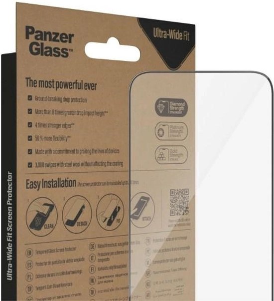 PanzerGlass Ultra-Wide Fit - Szkło Hartowane - iPhone 14 Pro Max - Antibacteriële Laag van Merkloos — afbeelding 2