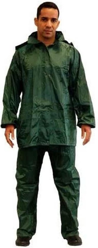 Opvouwbare en lichte regenjas waterdicht werkpak - waterdichte broek en jas - groen XL Regenpak