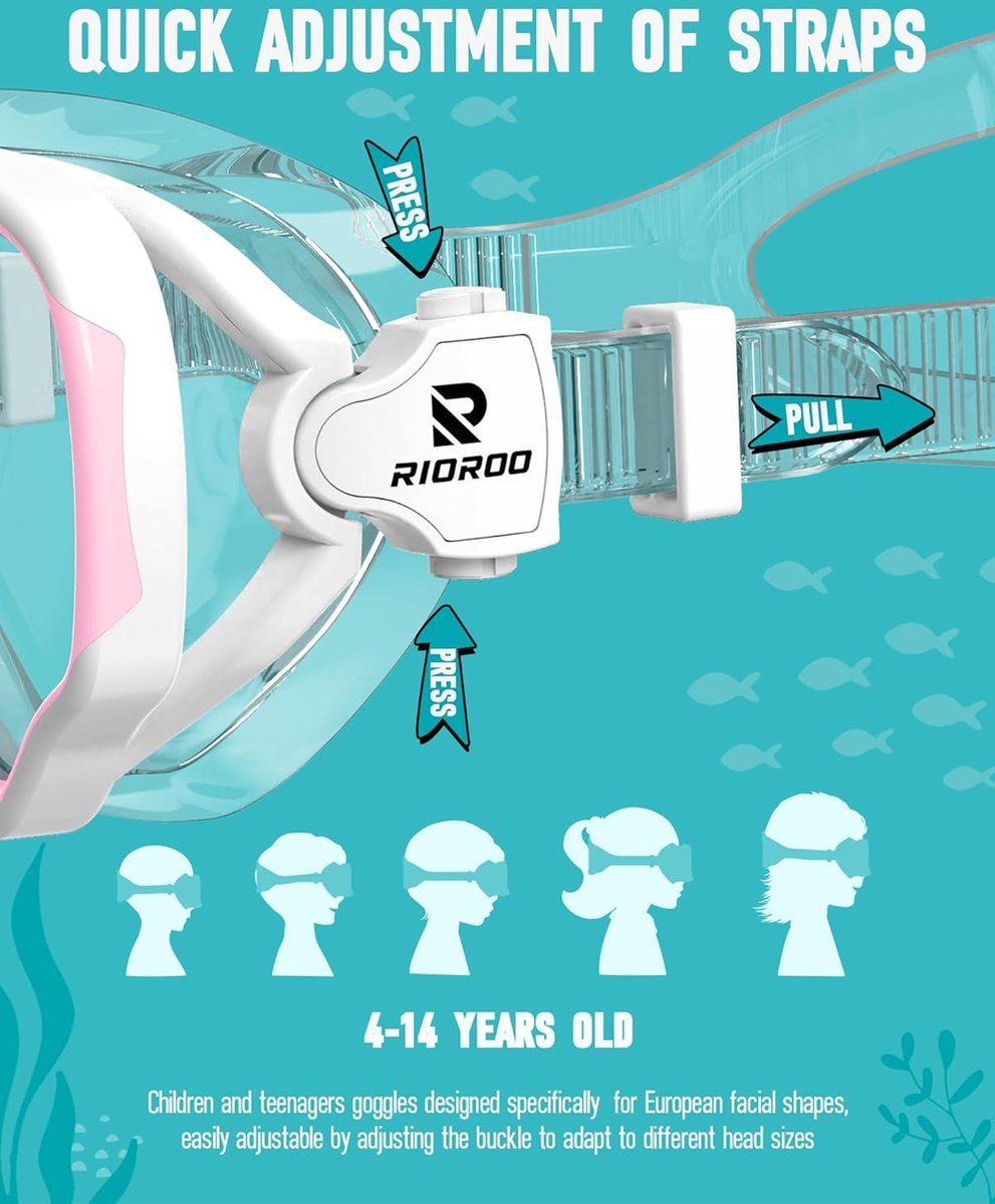Findway Snorkelmasker voor kinderen, zwembril