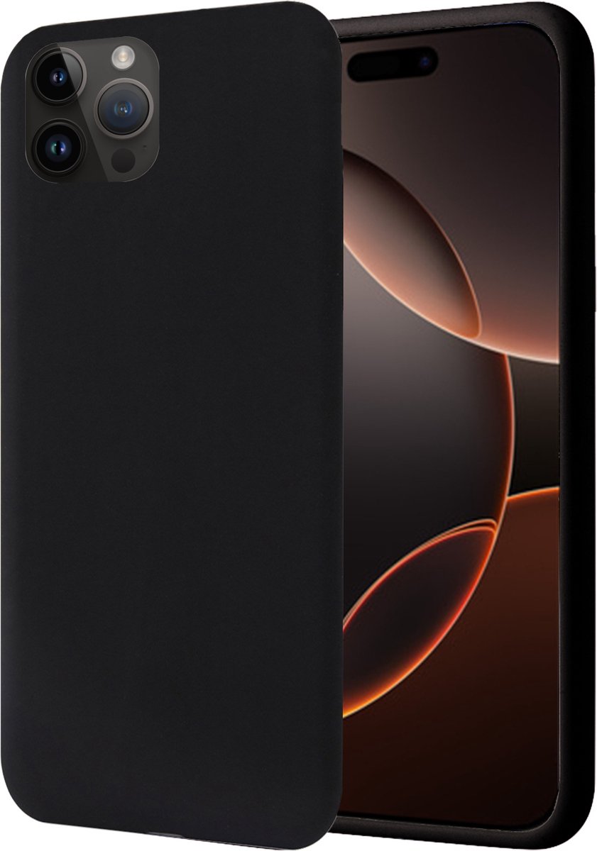 Hoesje geschikt voor iPhone 16 Pro - Matte Case Zwart met Fluweelzachte Binnenzijde