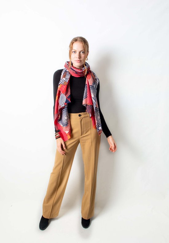 Écharpe florale Gracieh - Accessoires Junkie Amsterdam- Écharpe femme - Écharpe fine - Écharpe pour le printemps - Katoen- Châle - Cadeau - Imprimé Fleurs - Rose