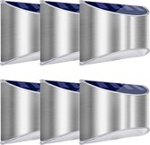 Bol.com Wandlamp - Op Zonne-Energie - Met Schemersensor - Buitenlamp - Tuinverlichting - RVS - 6 STUKS aanbieding