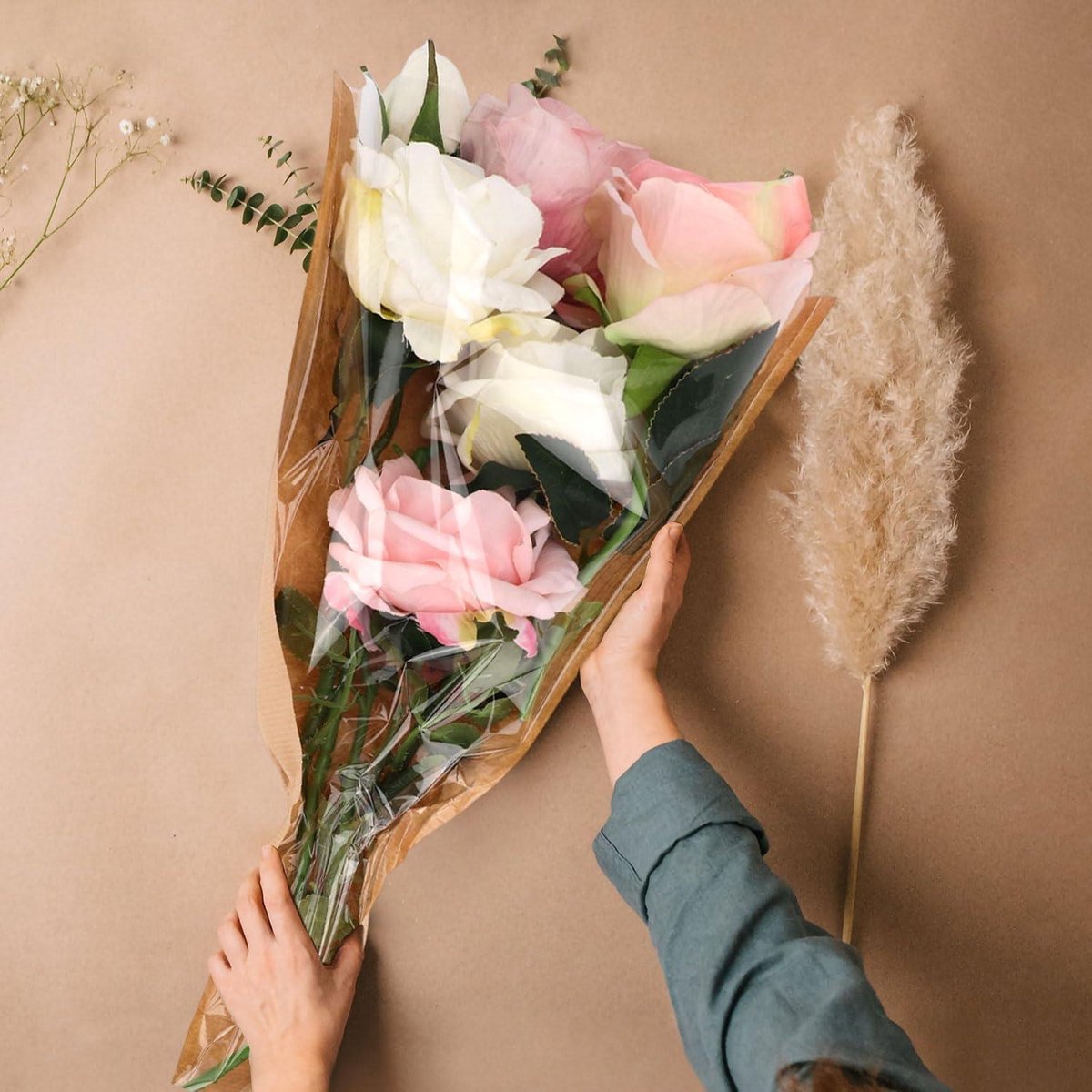40 vellen Koreaanse versie katoen non-woven stof bloemenpapier