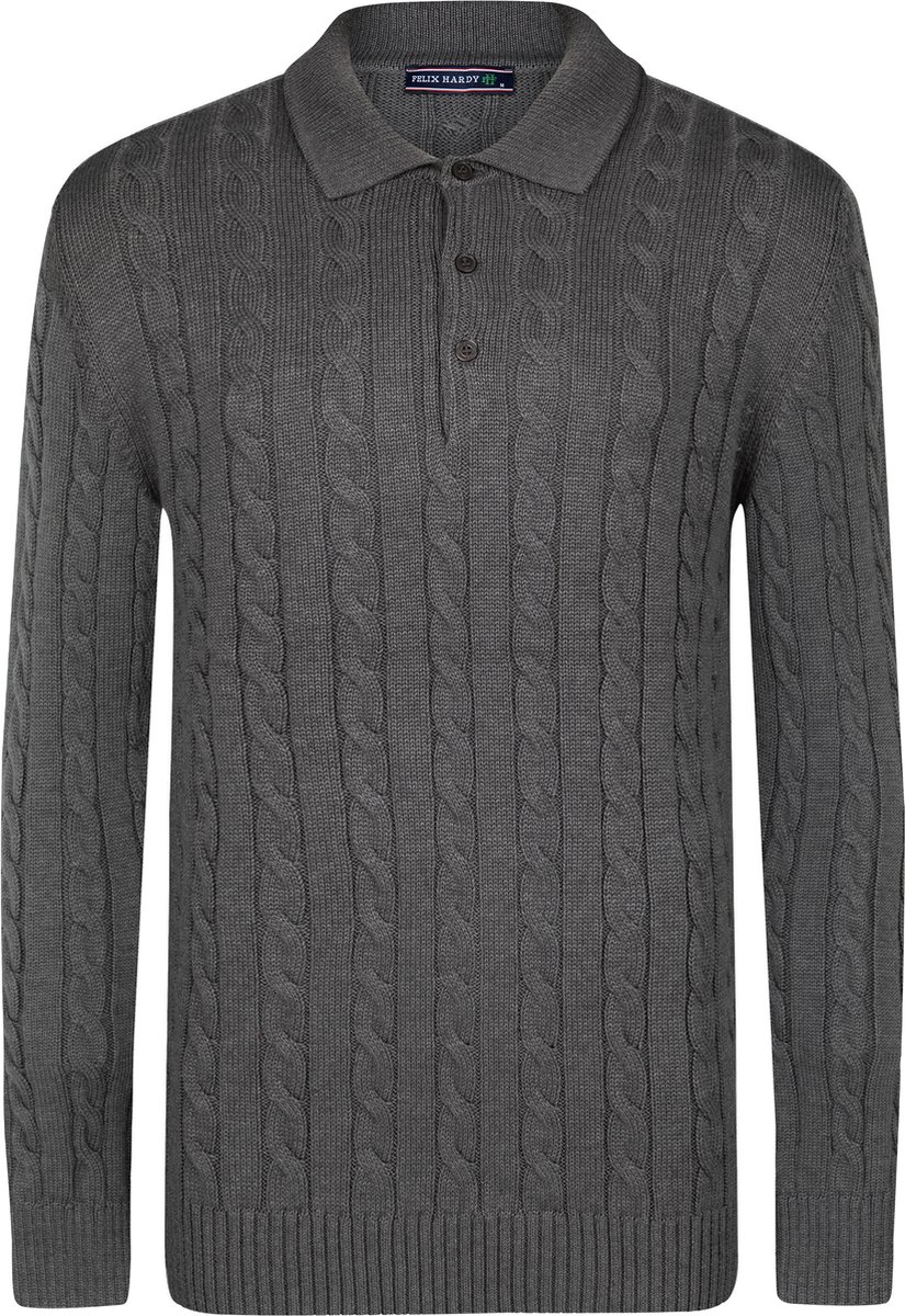 Felix Hardy Polo Trui - Polokraag - Lange Mouv Heren Antraciet - M