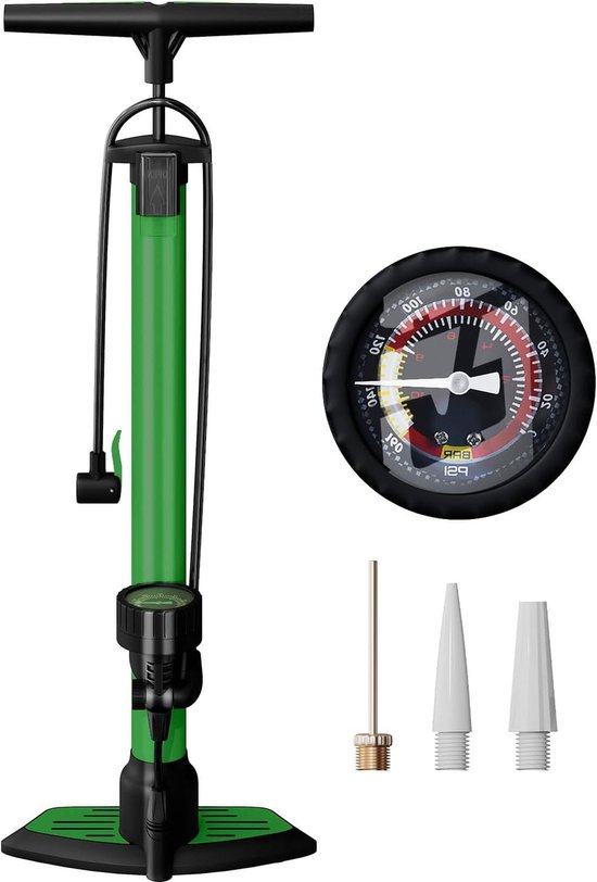 EM Bike air pump, portable, with professional pressure gauge for Presta and Schrader valves, 2 sizes 160 psi and 11 bar EM Bike air pump, portable, with professional pressure gauge for Presta and Schrader valves, 2 sizes 160 psi and 11 bar