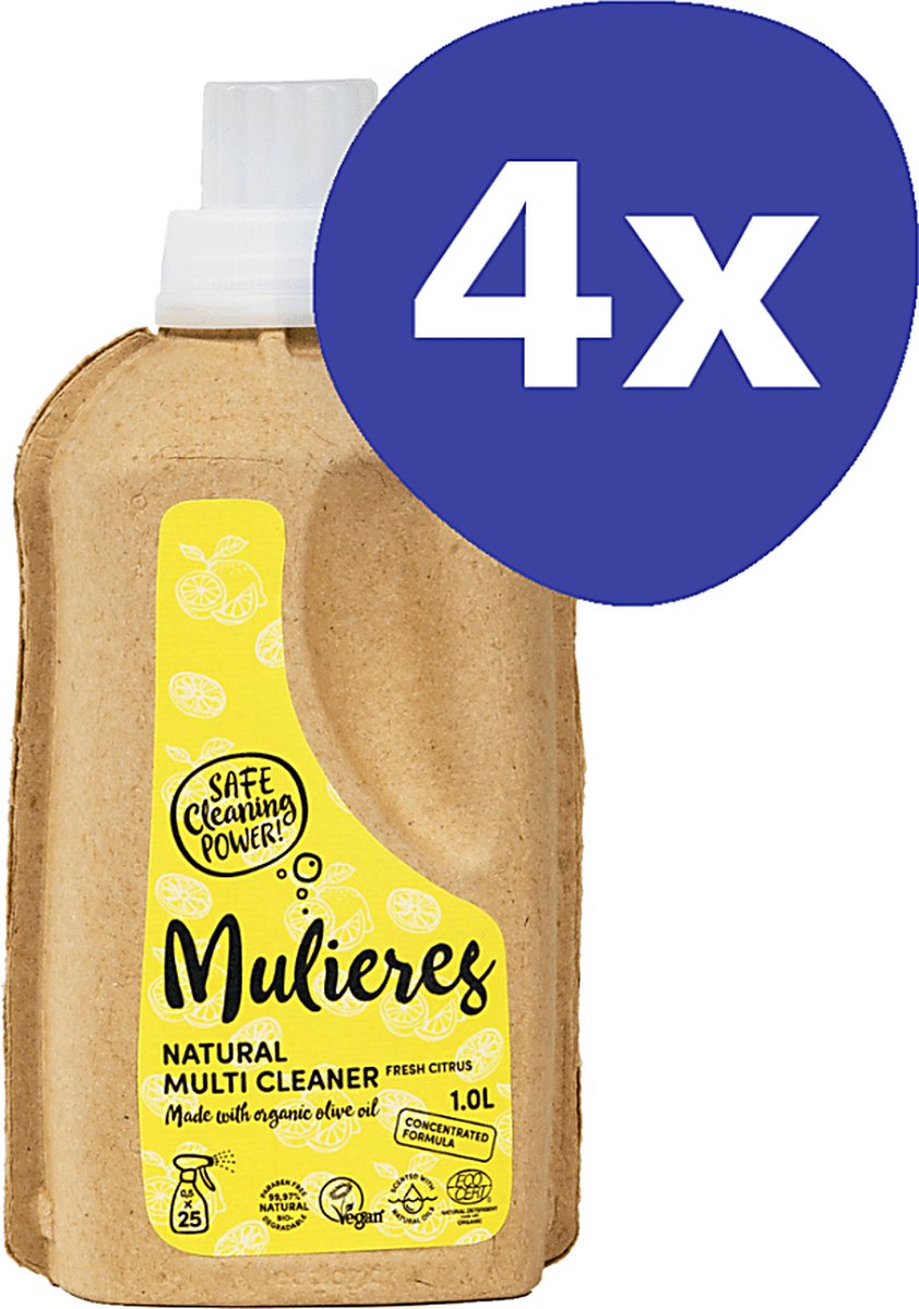 Goedkoopste Mulieres Natuurlijke Allesreiniger - Fresh Citrus (4x 1L