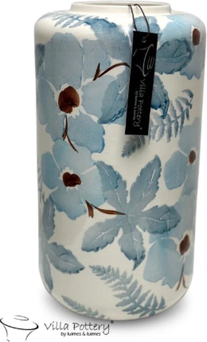 Irishflowers Vaas - Villa Pottery - Decoratie - Woondecoratie - Bloemenvaas - Keramiek - Blue Creation 2 Vaas Blauw