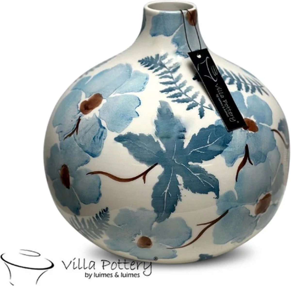 Irishflowers Vaas - Villa Pottery - Decoratie - Woondecoratie - Bloemenvaas - Keramiek - Blue Creation 3_2 Blauw