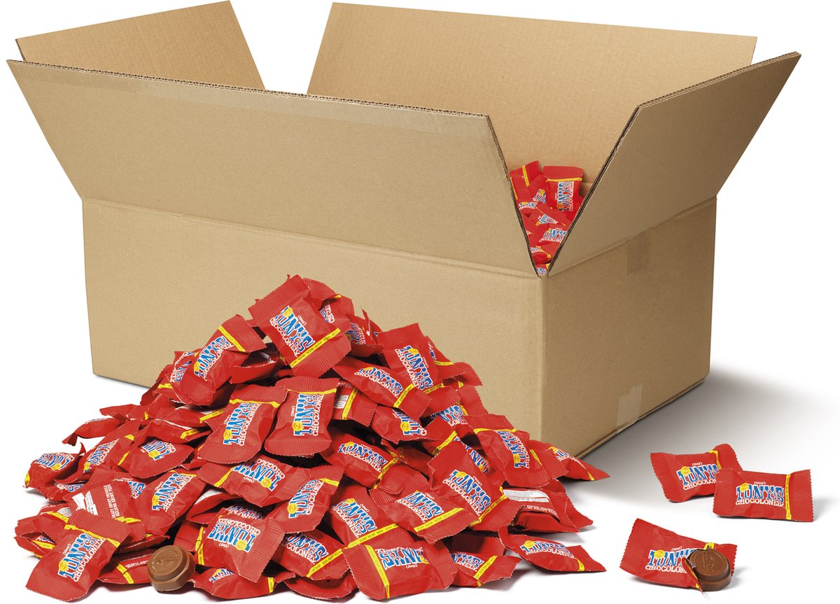 Tony's Chocolonely -Tiny Tony's - Bulk - Chocolade - Melk - 10 Kilo doos - Fairtrade Belgische Chocola - circa 1112 stuks