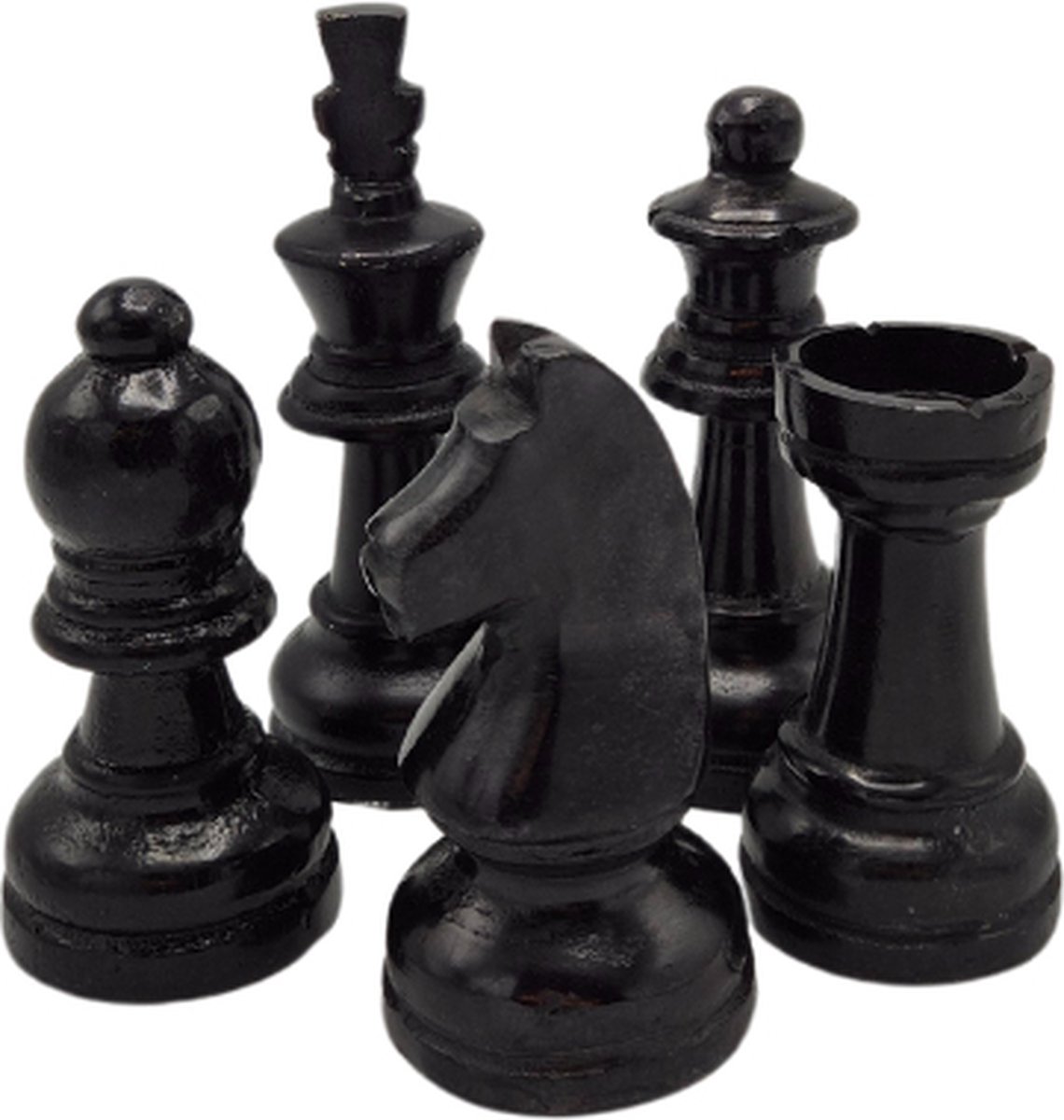 Deco4yourhome® - Schaakset - Metaal - set van 5 - Zwart - Black