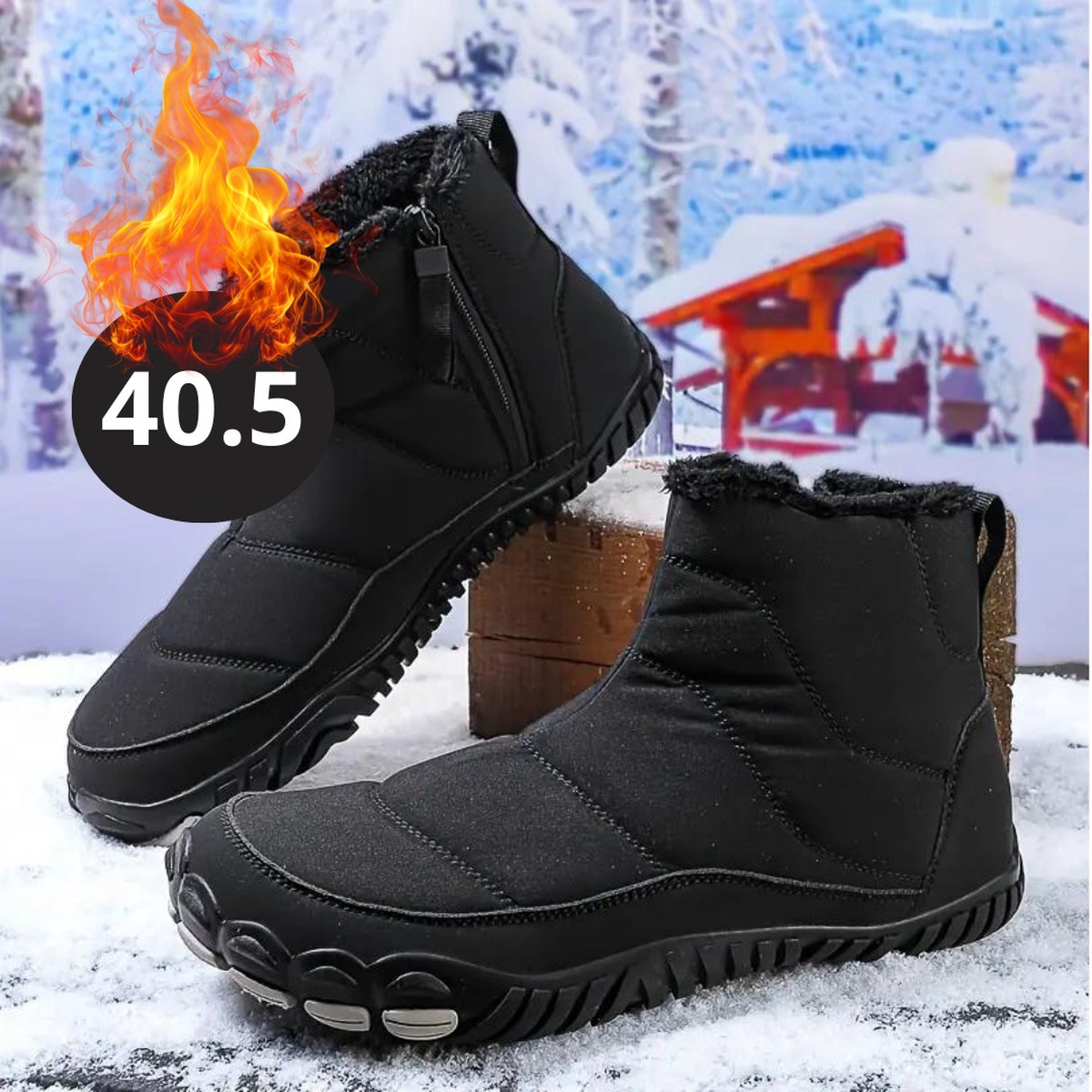 Bovista Snowboots Sneeuwschoenen Sneeuwboots Dames Wintersport Ski Skischoenen – 40.5 Antislip Zwart