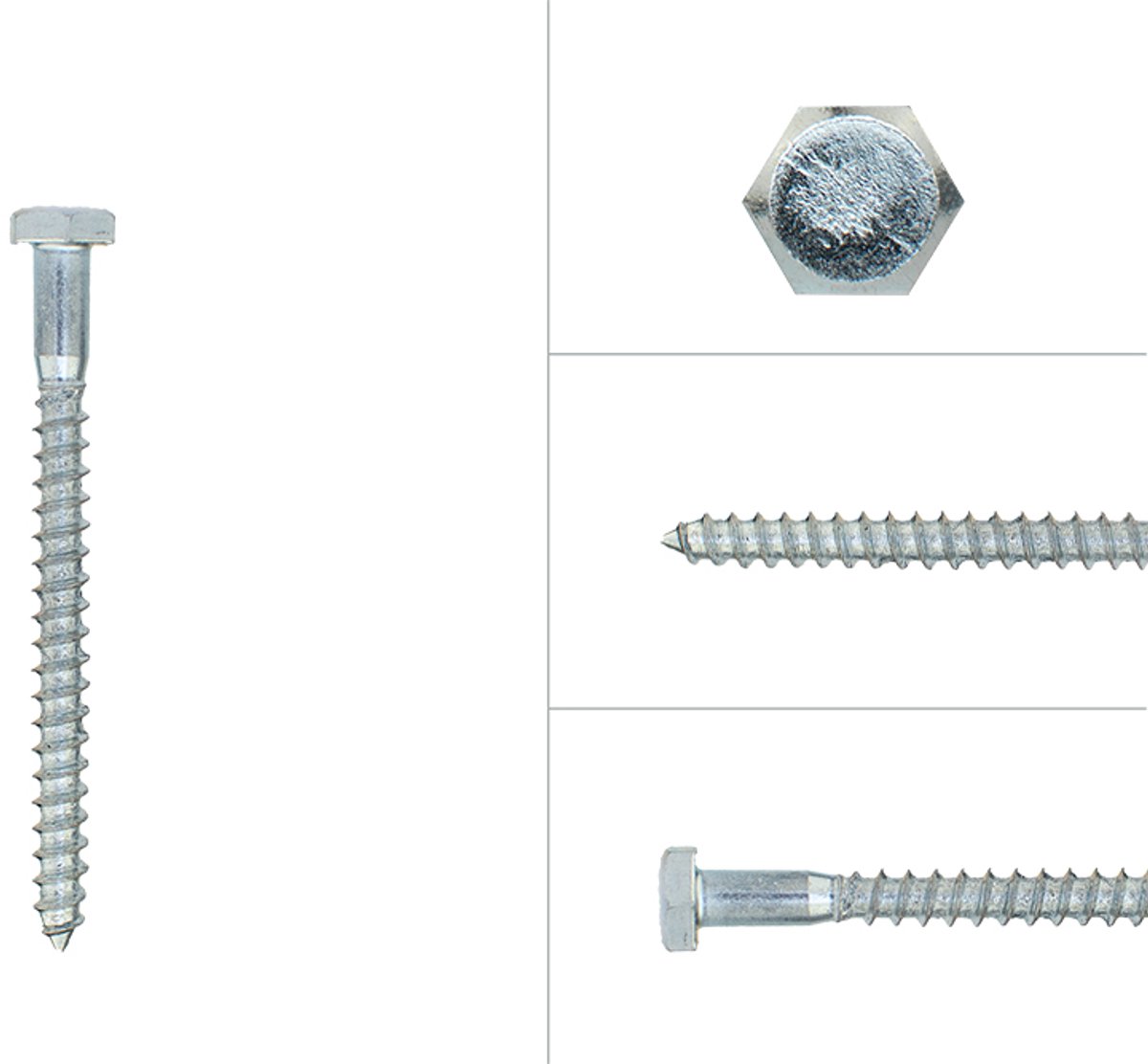 Houtdraadbouten Verzinkt M6 x 70 mm | Doos 200 stuks