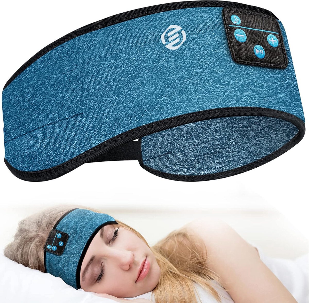 Equivera Slaapmasker Bluetooth - Slaap Koptelefoon - Hoofdband met Speakers - Mannen en Vrouwen - Slaapmasker met Speakers - 100% Verduisterend - Incl. White Noise en Binaural Beats