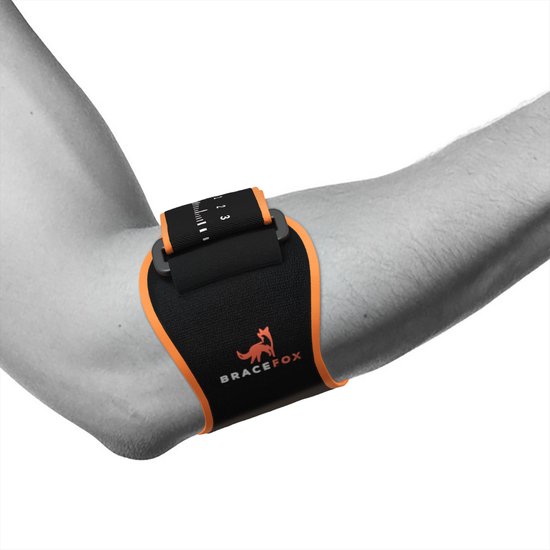 Foto: Bracefox professionele tennisarm brace epifox tenniselleboog brace onderarm brace dames heren zwart universele maat