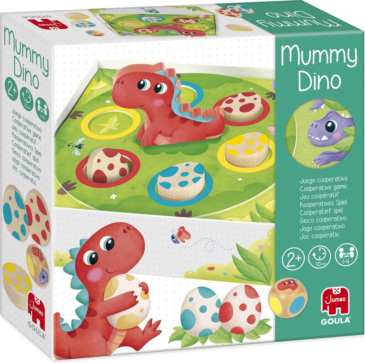 Goula Jumbo - - mummy dino - houten spel voor kinderen vanaf 2 jaar - bordspel - speelgoed