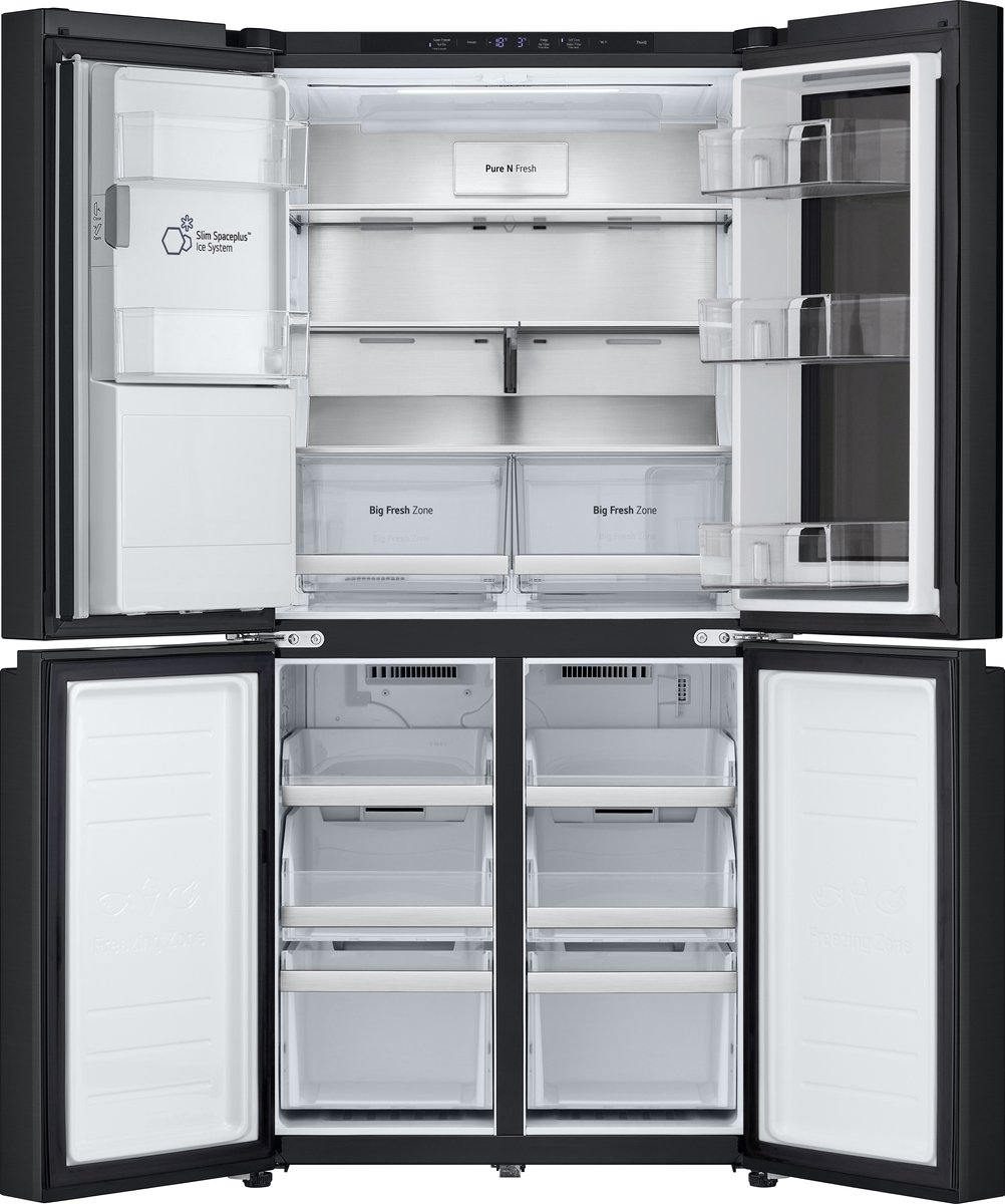 LG InstaView GMG860EPBE 508L French door - Amerikaanse koelkast - InstaView™ om snel binnen te kijken - DoorCooling+™ voor snellere en gelijkmatige koeling tot aan de deur - Ijs en waterdispenser - Zwart — afbeelding 5