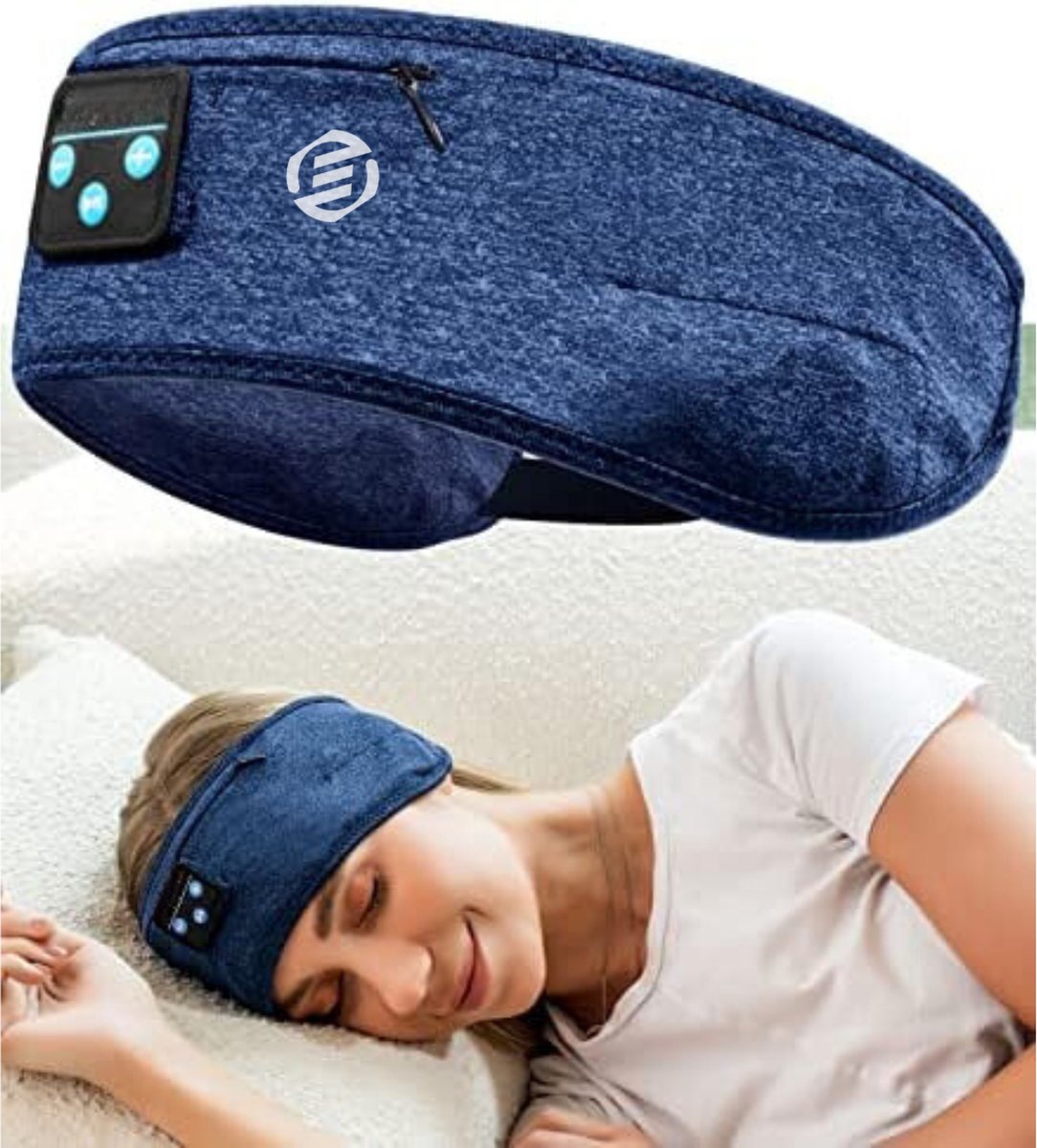 Equivera Slaapmasker Bluetooth - Slaap Koptelefoon - Hoofdband met Speakers - Mannen en Vrouwen - Slaapmasker met Speakers - 100% Verduisterend - Incl. White Noise en Binaural Beats