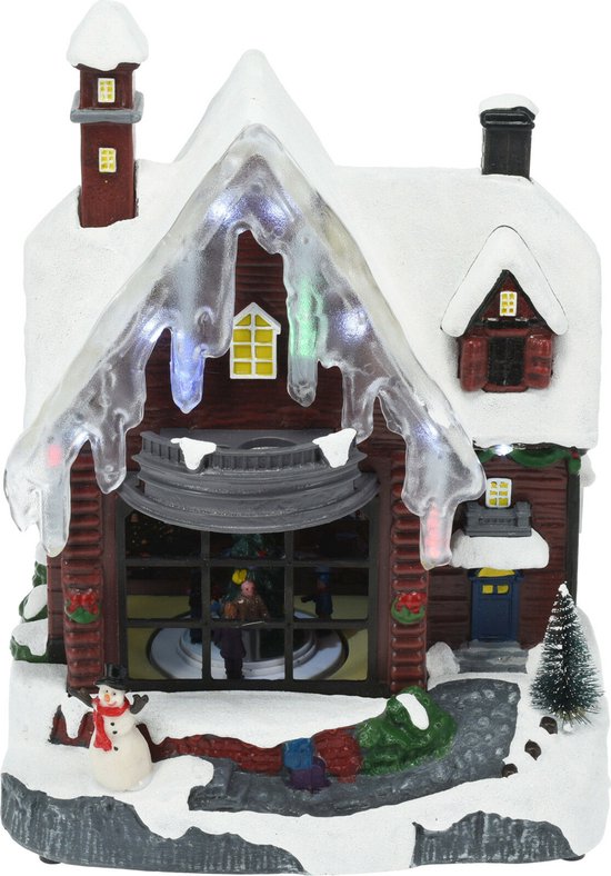 Kerstdorp huis - met beweging en led verlichting - LED verlichting - 29,5 cm