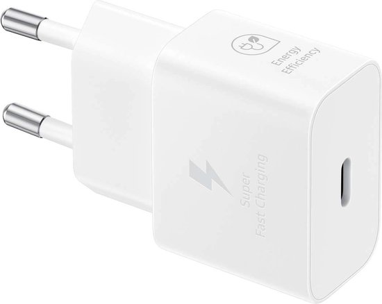 Foto: Originele samsung 25w energy efficiency usb c power adapter zonder kabel wit