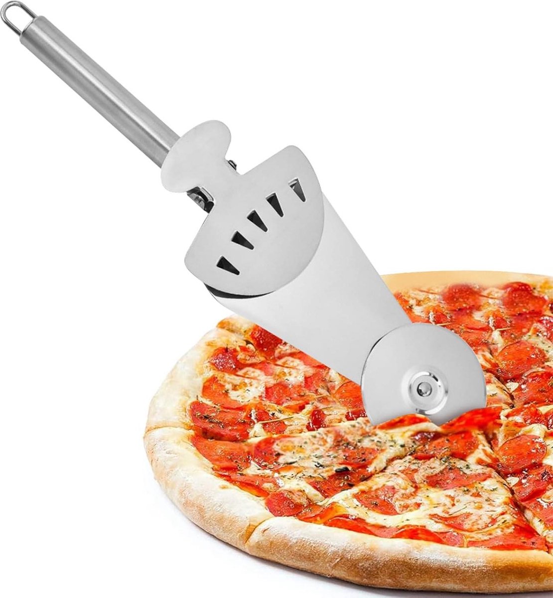 Pizzasnijder van Roestvrij Staal Handig Pizzames Snijwieltje voor Pizza s pizzasnijder