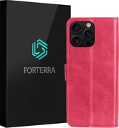 Étui pour iPhone 16 Pro Max Book Case en simili cuir – Étui pour iPhone 16 Pro Max avec porte - cartes – Rose foncé