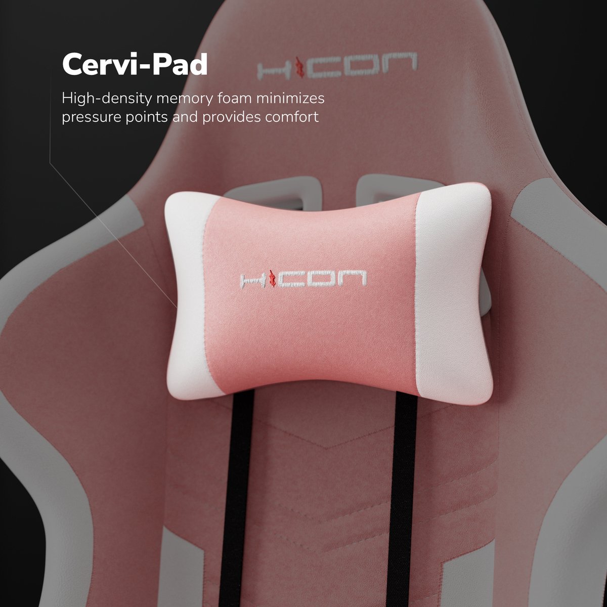 HICON Mondo Gamingstoel Verstelbaar 150 kg Wit Roze - afbeelding 3