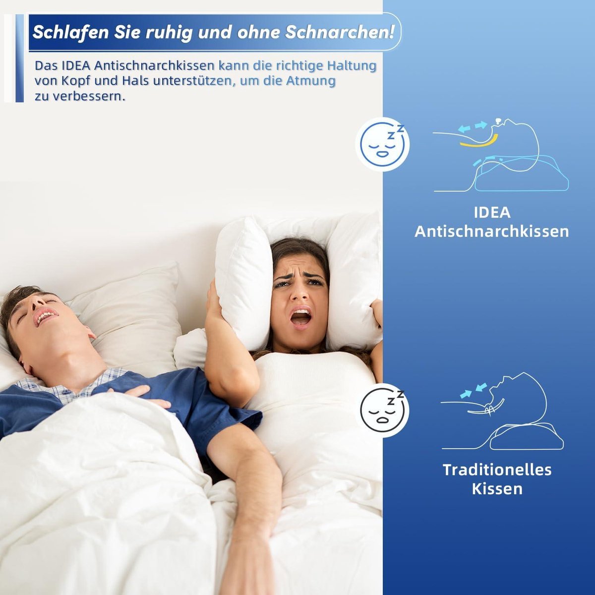 Limarmo Orthopedisch neksteunkussen, visco-elastisch kussen, visco- hoofdkussen, kussen, nekkussen, traagschuim, traagschuim, slapen, wit (710 x 420 x 110 mm