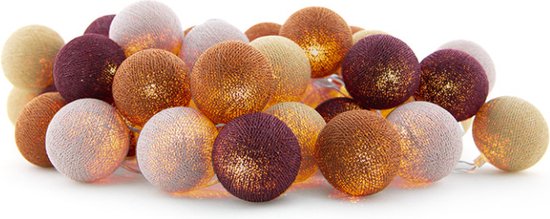 Guirlande lumineuse d'intérieur à LED en Cotton Ball Lights - Handgemaakt et Fairtrade - 50 lumières - Marrakesh