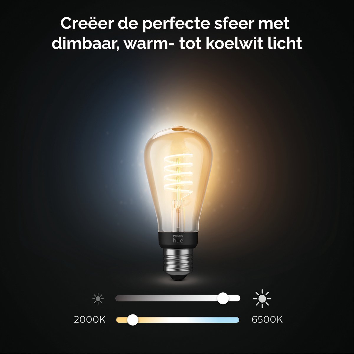 Philips Hue filament edisonlamp ST64 - warm tot koelwit licht - 1-pack - E27 — afbeelding 4