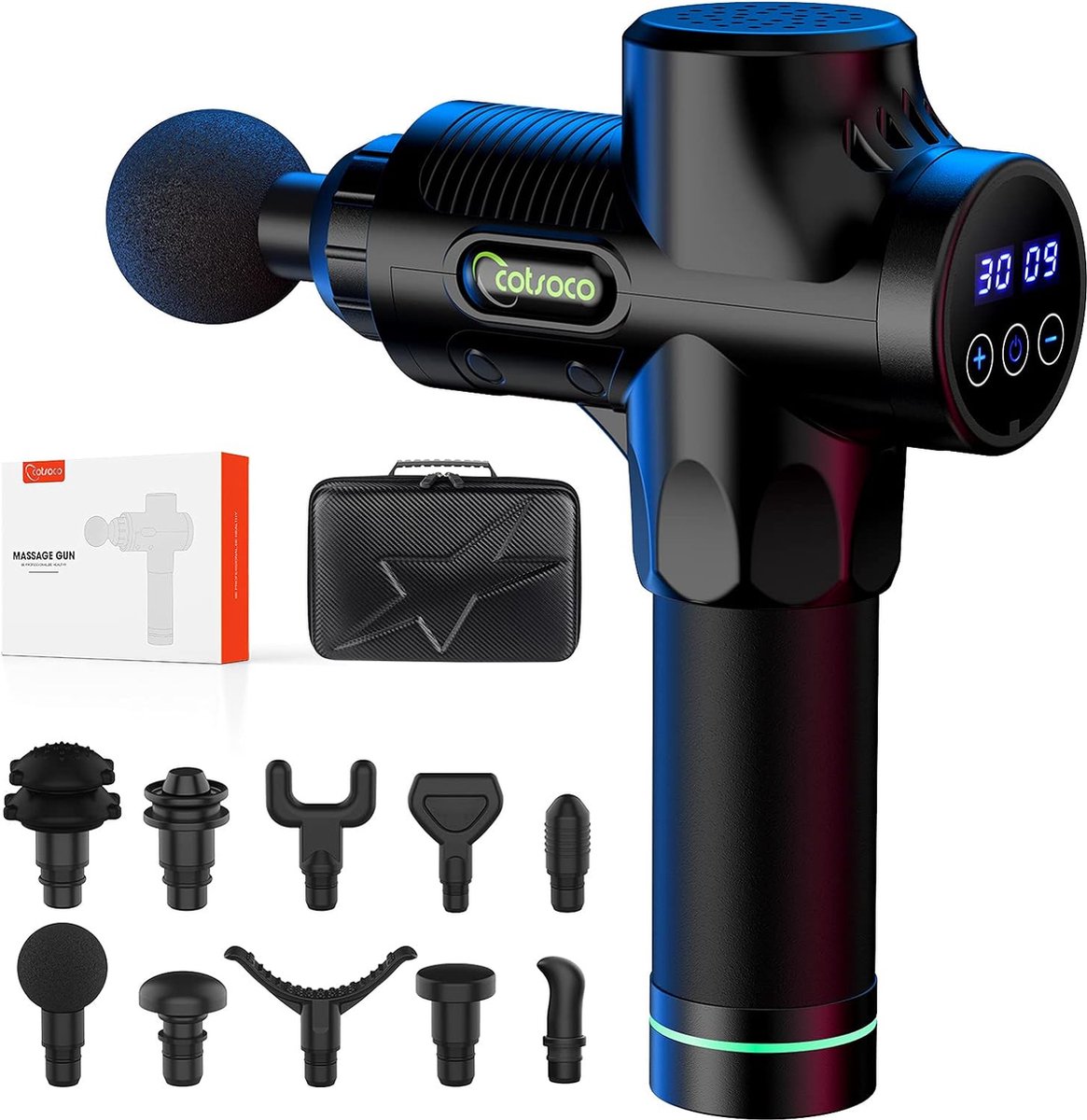 Massagepistool - Lichaamsmassage - 30 Snelheden - 6 Kopstukken - Spierpijnverlichting - LCD-Touchscreen