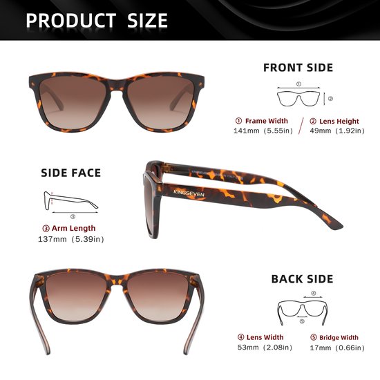 KingSeven - Zonnebril Heren - bril met UV400 en polarisatie filter - Leopard - Z284 van Kingseven — afbeelding 4