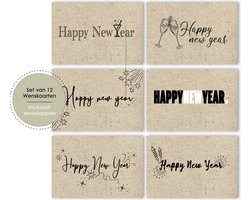LMWK015 - Nieuwjaarskaarten - nieuwjaarskaarten 2026 - wenskaarten - nieuwjaarsbrieven - nieuwjaarskaarten met enveloppen - Nieuwjaar - Oud en nieuw - Happy New Year Kaarten -nieuwjaarskaarten 2026 - kerstkaarten - Kaarten met enveloppen