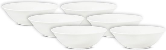 vtwonen Bols - Service de vaisselle - Wit - Bol petit-déjeuner - Lot de 6 bols - 15 cm