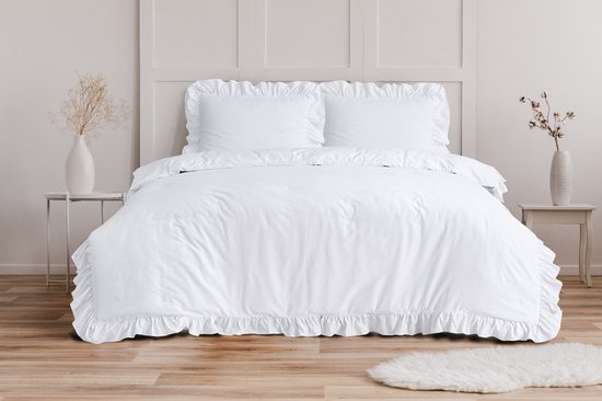 Sleeptime Ruffles Dekbedovertrek - 240X200/220 + 2 x kussenslopen 60x70 - Wit van Merkloos — afbeelding 3