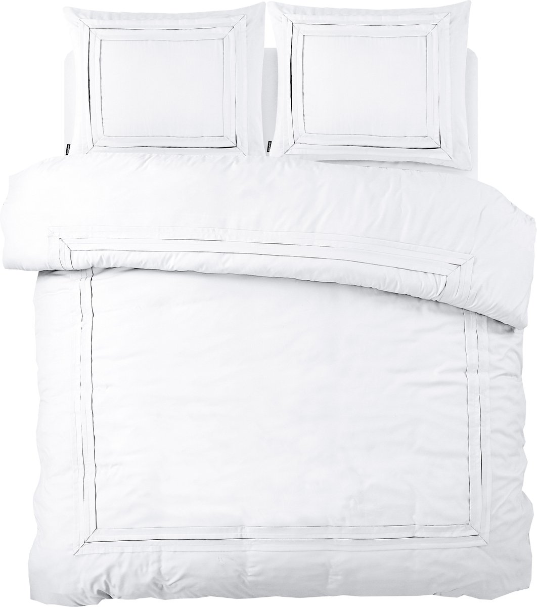 Sleeptime Tailored Dekbedovertrek - 140X200/220 + 1 x kussensloop 60x70 - Wit