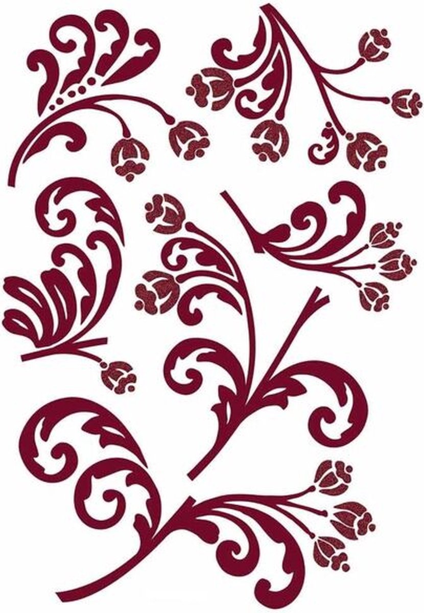 Komar - Muursticker XXL - Moderne Bloemen - Zelfklevend - Muurdecoratie - Stickers - 50 x 70 cm