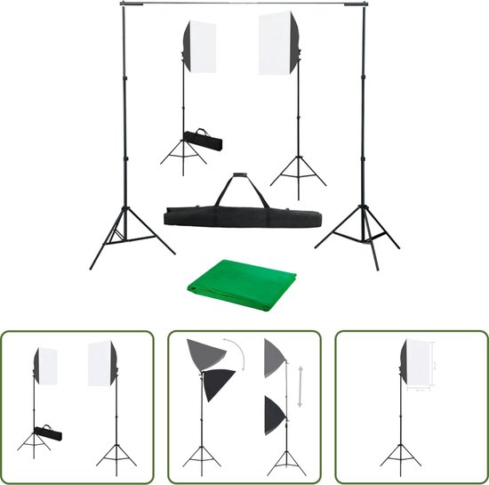 Foto: The living store studioset achtergrond softboxlamp 600x300 cm groen