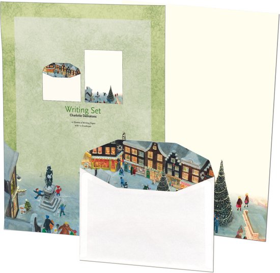 Briefpapier met enveloppen: Kerstboom, Charlotte Dematons