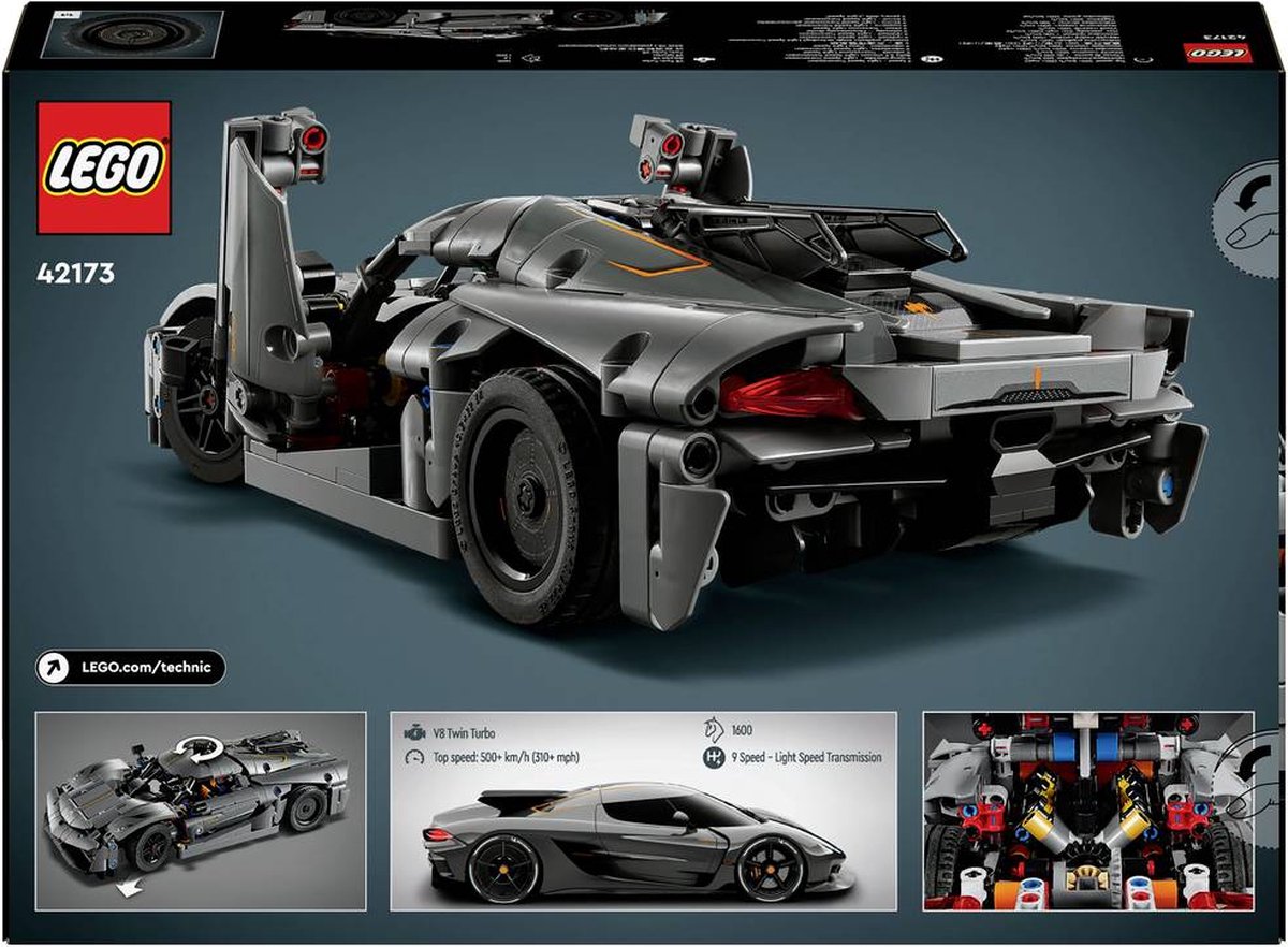 LEGO Technic - Koenigsegg Jesko Absolut grijze hypercar - 42173 — afbeelding 13