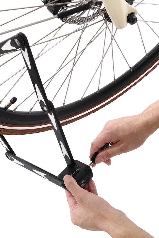 Hikemeister ® Vouwslot ART 2 - 95cm Fietsslot / Fatbike / Fietsslot / Ebike / Mountainbike slot / Racefiets slot / BMX slot met bevestiging van Hikemeister — afbeelding 4