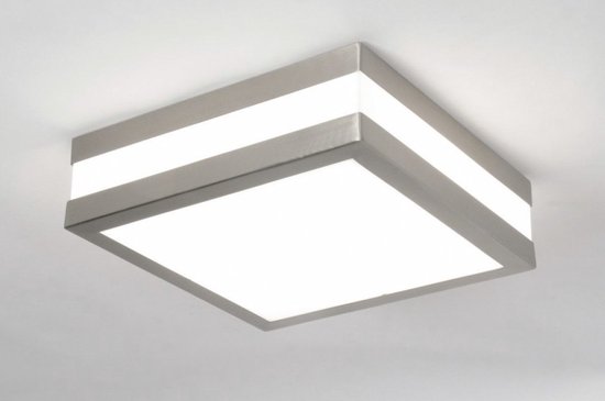 Lumidora Plafondlamp 30384 - Plafonniere - IZZY - 2 Lichts - E27 - 6.0 Watt - 470 Lumen - 2700 Kelvin - Wit - Aluminium - Kunststof - Buitenlamp - IP44 - Met Sensor