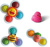 Femur® - Spinner - Fidget - Badspeelgoed - Baby Spinner - Baby - Speelgoed - 4 stuks - Badeend - Zuignap - Vrolijk - Happy - Sensorisch speelgoed