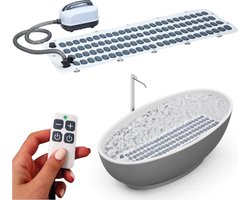 Bubbelbadmat voor in bad - Met kussen & afstandsbediening - 6 standen - 110 Jets - Jacuzzi mat - Massage - Bubbelmat