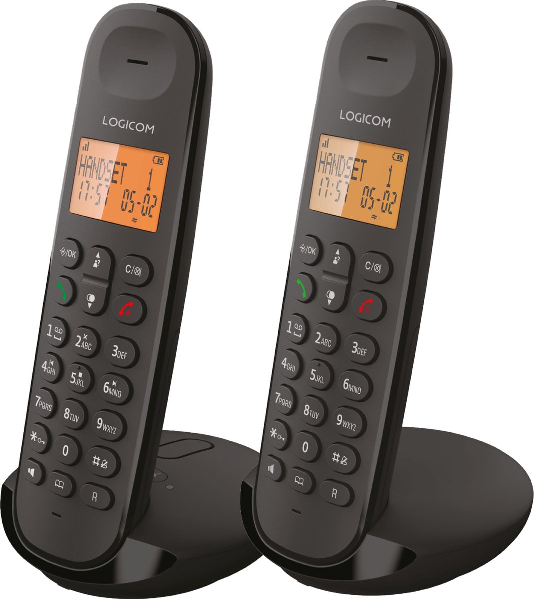 Logicom - ILOA 255T - Huistelefoon Draadloos Duo - Met Antwoordapparaat - 2 Handsets - Met Speaker - Dect-telefoon - Zwart