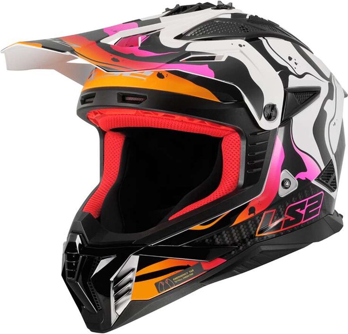 LS2 Helm Fast II Wash MX708 zwart / wit maat XL
